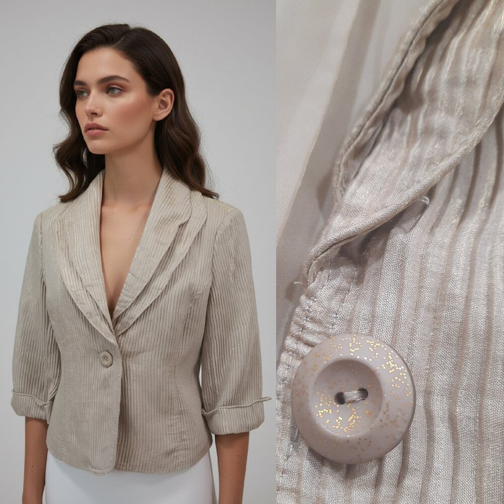 Vtg Y2K textured gold blazer - Erin London brand